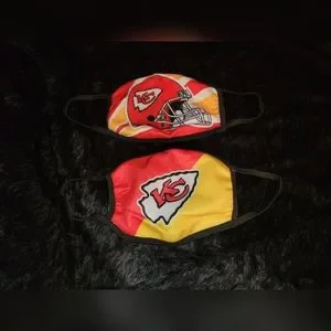 Kansas City Chiefs 2 Face Masks Set *NEW*
